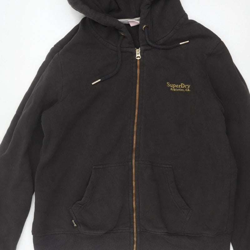 Superdry Women’s Black UK 14 Full Zip Hooded Logo Sweatshirt