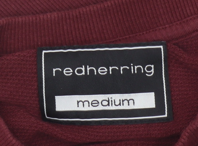 Red Herring Men’s Burgundy M Cotton Crew Neck Pullover Sweatshirt
