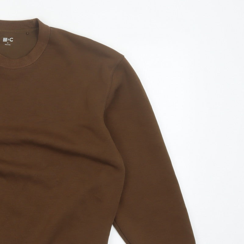 Uniqlo C Men’s Brown M Crew Neck Pullover Cotton Blend Sweatshirt