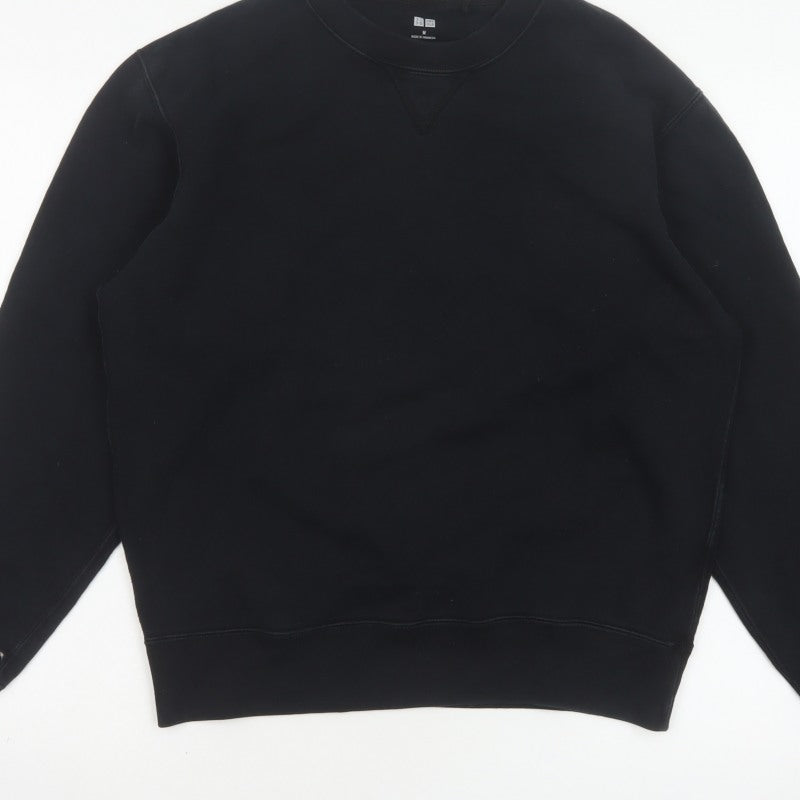 Uniqlo Men’s Black M Crew Neck Pullover Cotton Sweatshirt
