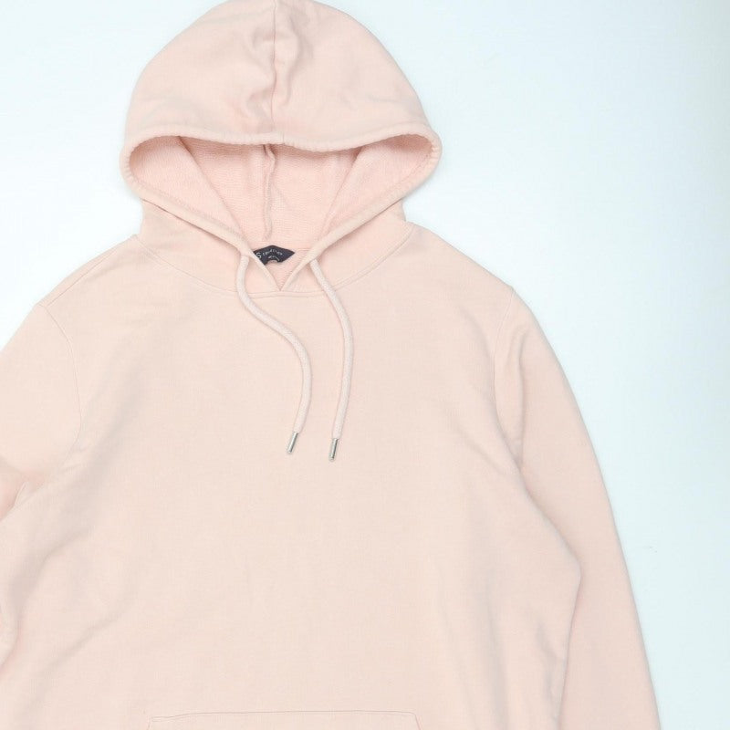 Marks and Spencer Women Pink UK 18 Pullover Hooded Fleece Hoodie