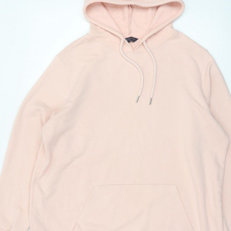 Marks and Spencer Women Pink UK 18 Pullover Hooded Fleece Hoodie