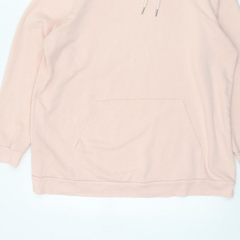 Marks and Spencer Women Pink UK 18 Pullover Hooded Fleece Hoodie