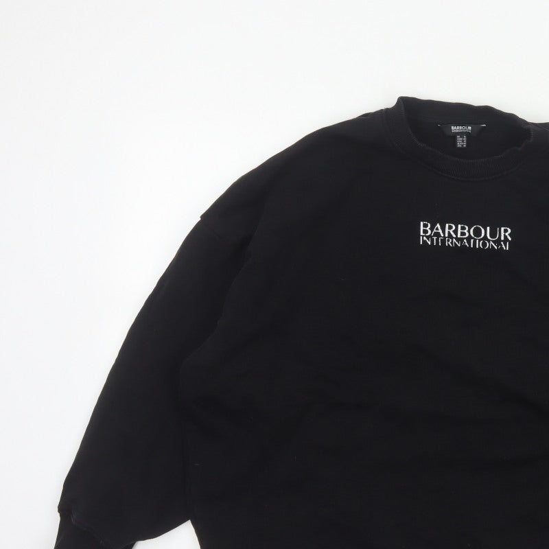 Barbour International Women’s Black UK 16 Logo Crew Sweatshirt