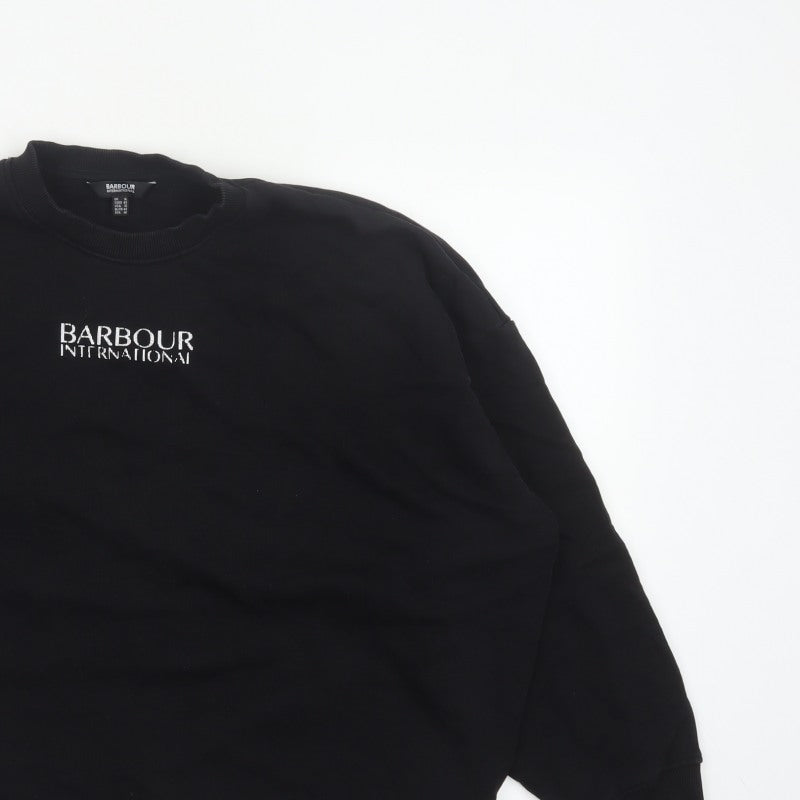 Barbour International Women’s Black UK 16 Logo Crew Sweatshirt