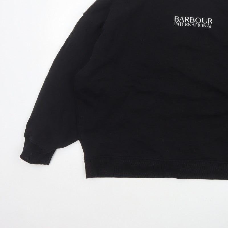 Barbour International Women’s Black UK 16 Logo Crew Sweatshirt