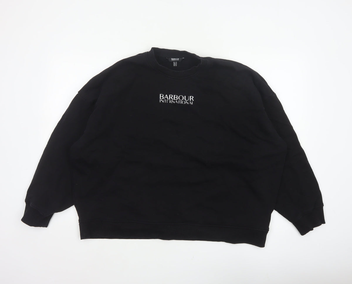 Barbour International Women’s Black UK 16 Logo Crew Sweatshirt