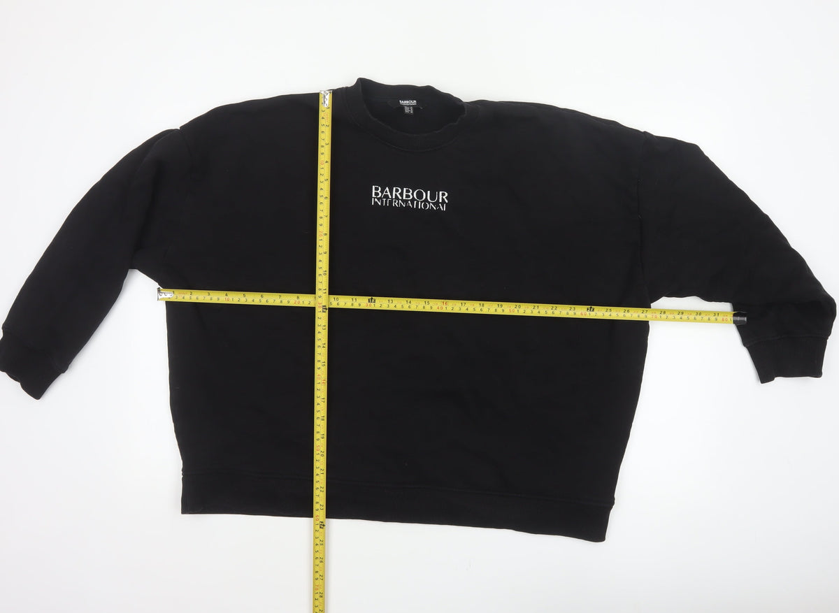 Barbour International Women’s Black UK 16 Logo Crew Sweatshirt