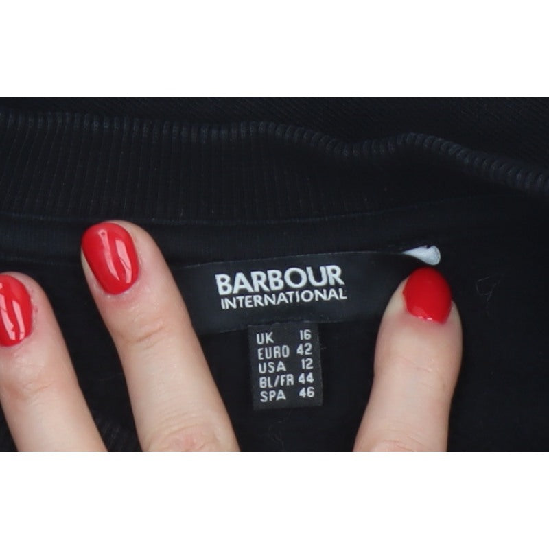 Barbour International Women’s Black UK 16 Logo Crew Sweatshirt