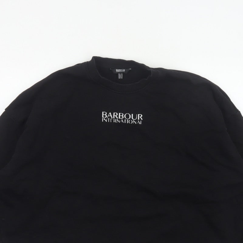 Barbour International Women’s Black UK 16 Logo Crew Sweatshirt