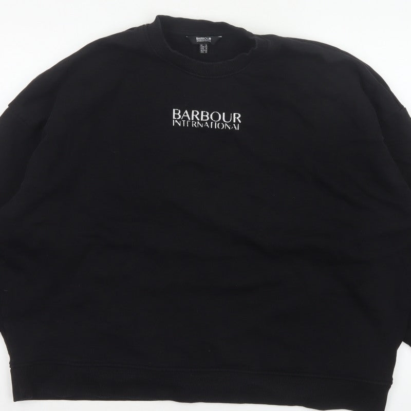 Barbour International Women’s Black UK 16 Logo Crew Sweatshirt