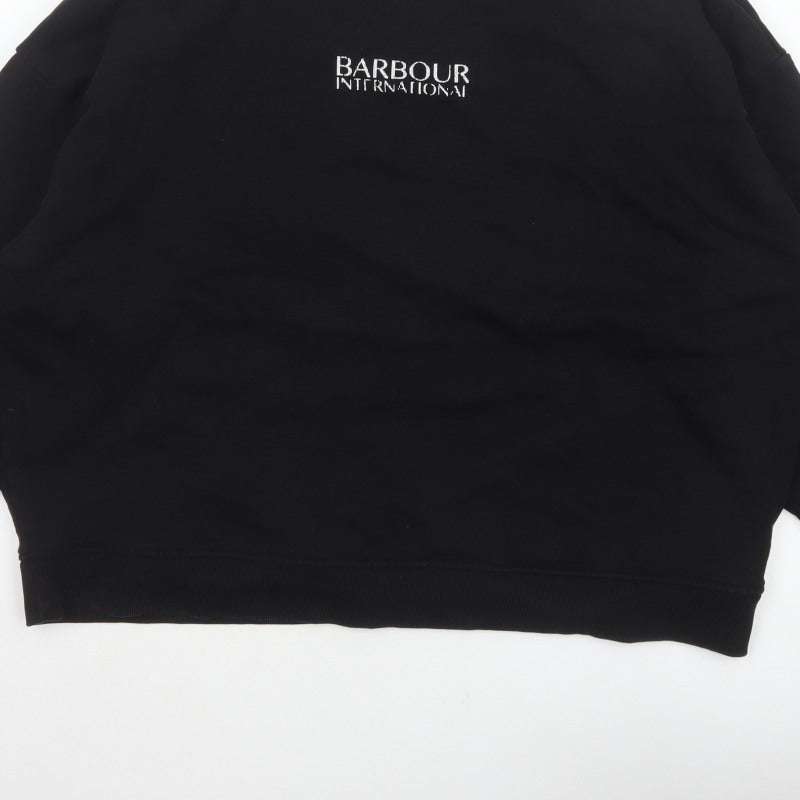 Barbour International Women’s Black UK 16 Logo Crew Sweatshirt