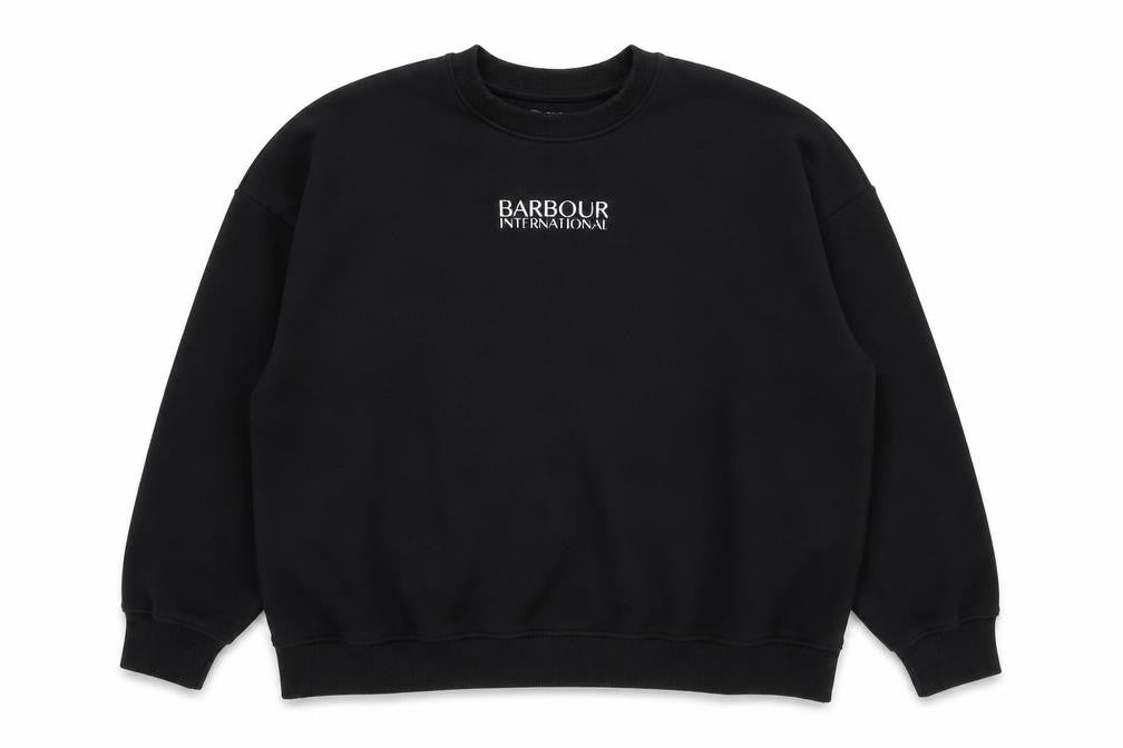Barbour International Women’s Black UK 16 Logo Crew Sweatshirt