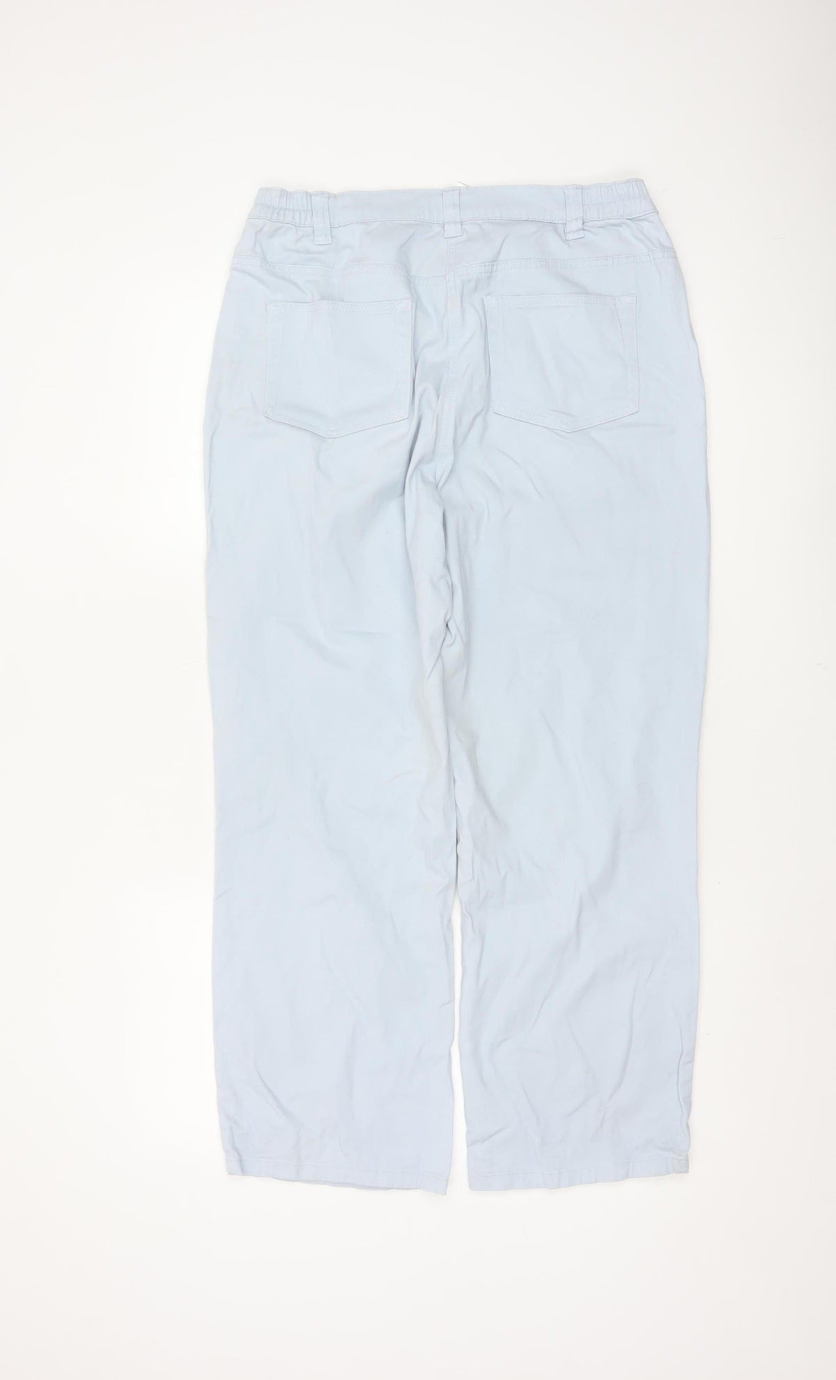 Damart Women Blue UK 14 Tapered Stretch Cotton Trousers Pockets