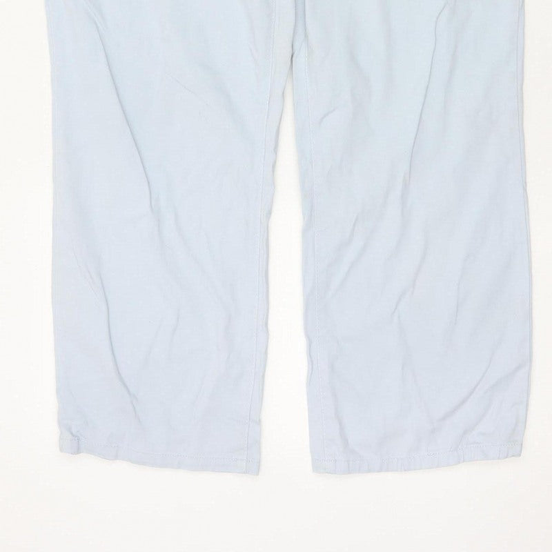 Damart Women Blue UK 14 Tapered Stretch Cotton Trousers Pockets