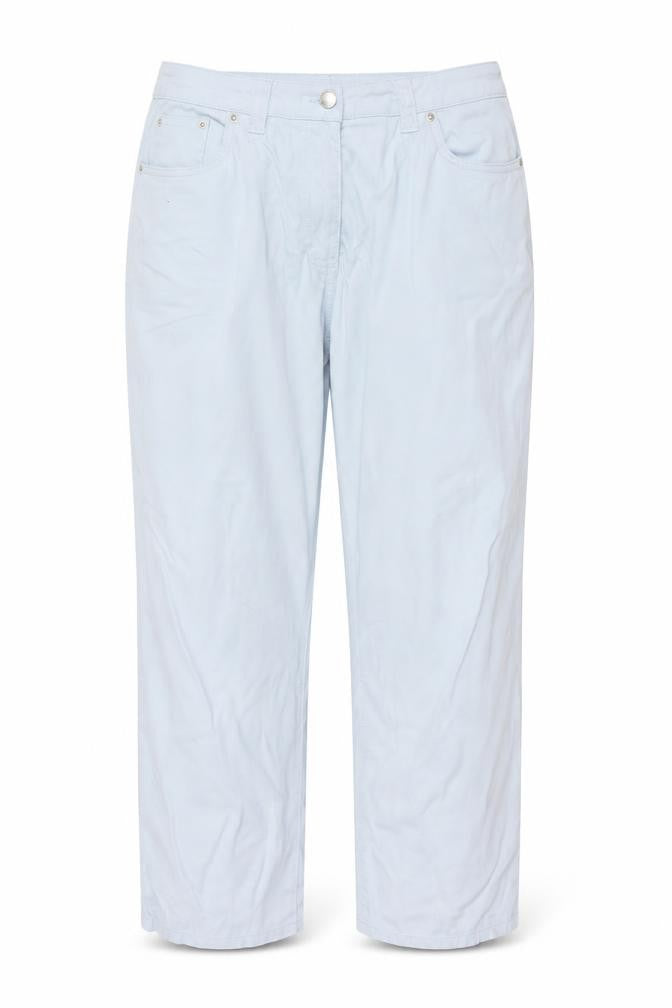 Damart Women Blue UK 14 Tapered Stretch Cotton Trousers Pockets