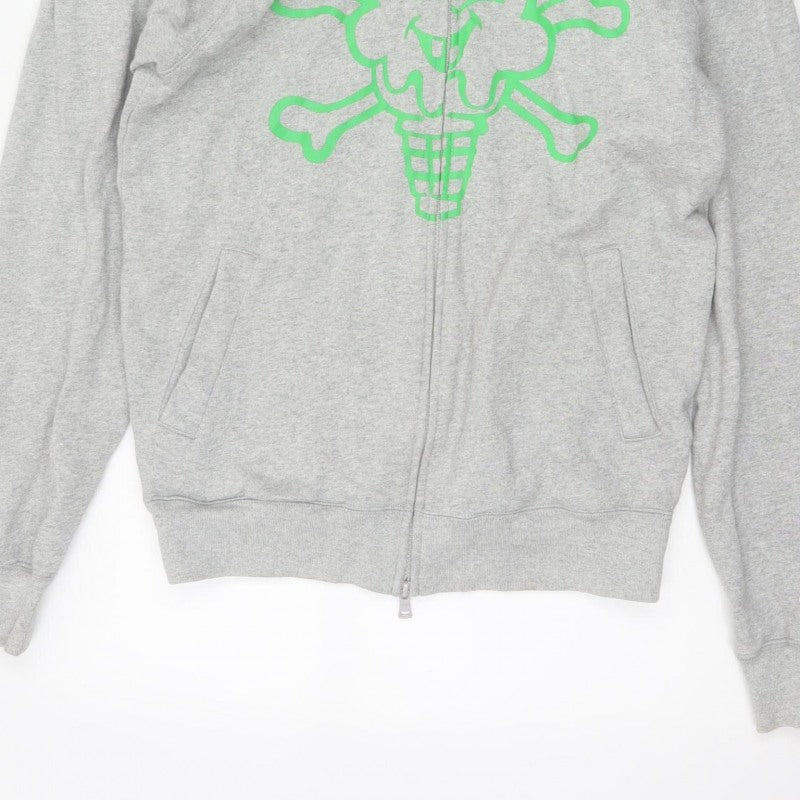Icecream Men’s Grey S Full Zip Graphic Skull Hoodie
