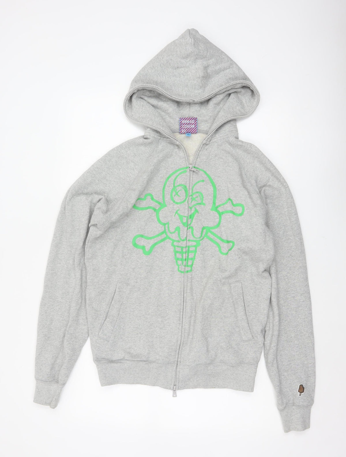 Icecream Men’s Grey S Full Zip Graphic Skull Hoodie