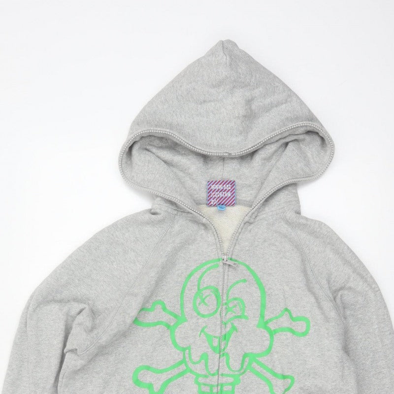 Icecream Men’s Grey S Full Zip Graphic Skull Hoodie