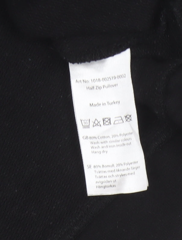 NA-KD Women's Black M Half Zip High Neck Sweatshirt Cotton Blend