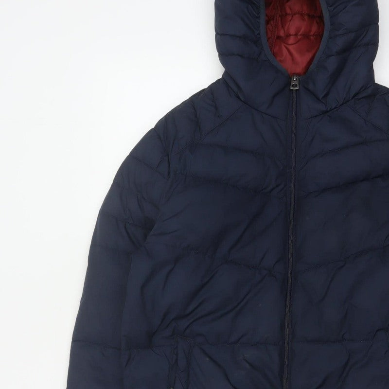 Jack & Jones Originals Men’s Navy S Hooded Quilted Puffer Jacket