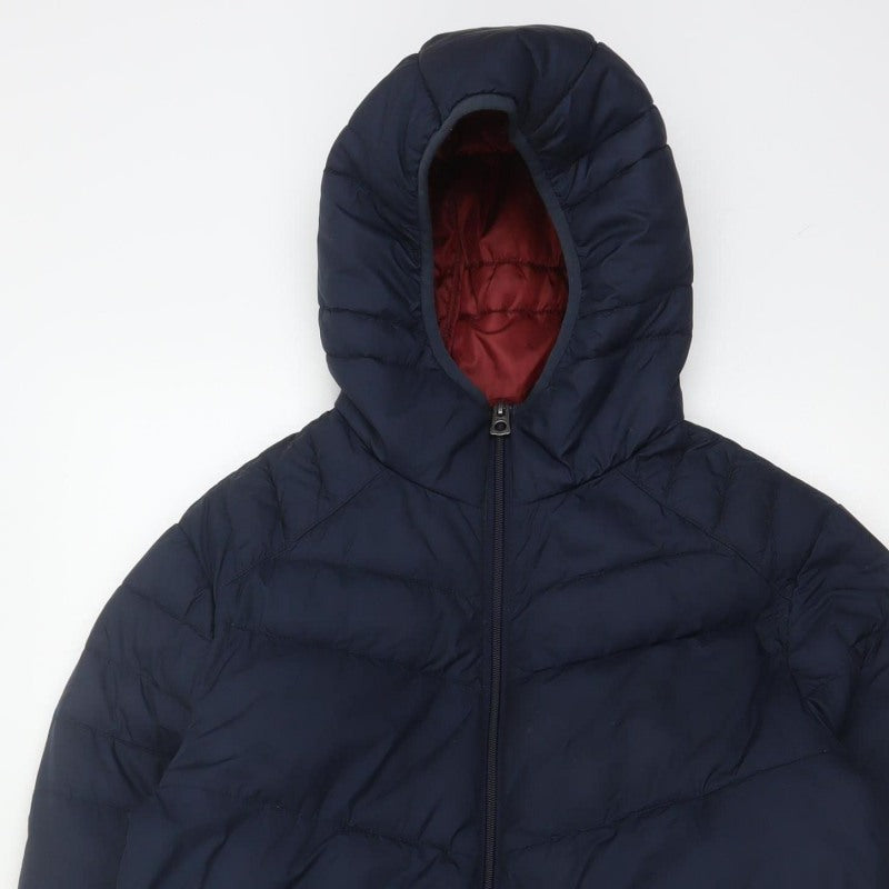 Jack & Jones Originals Men’s Navy S Hooded Quilted Puffer Jacket