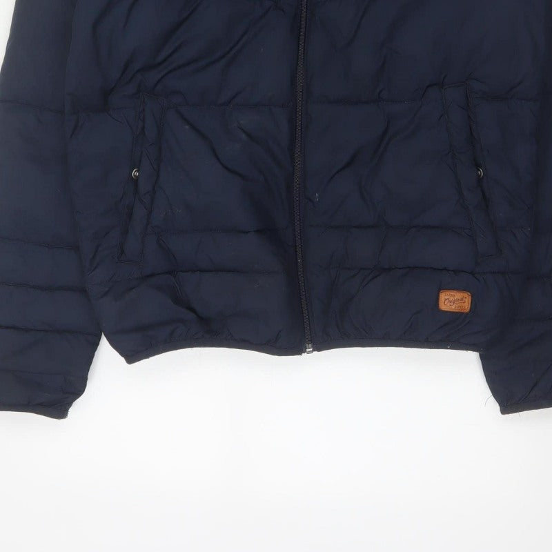 Jack & Jones Originals Men’s Navy S Hooded Quilted Puffer Jacket