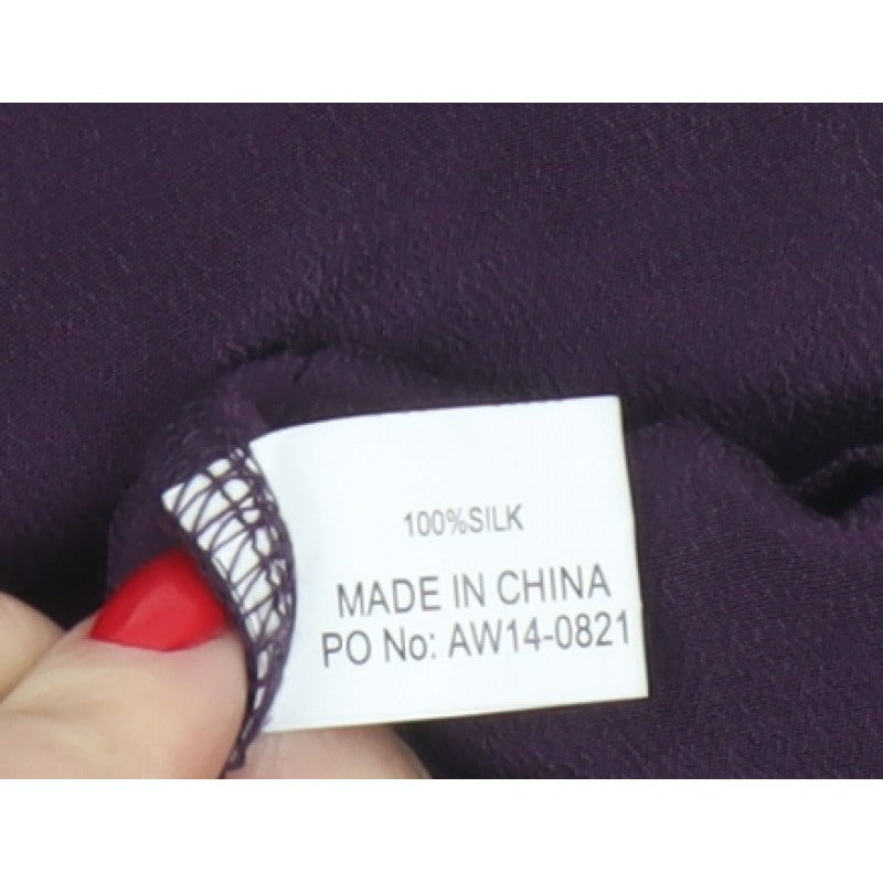 Hush Women Purple Silk Mini Skater Skirt S Elastic Waist
