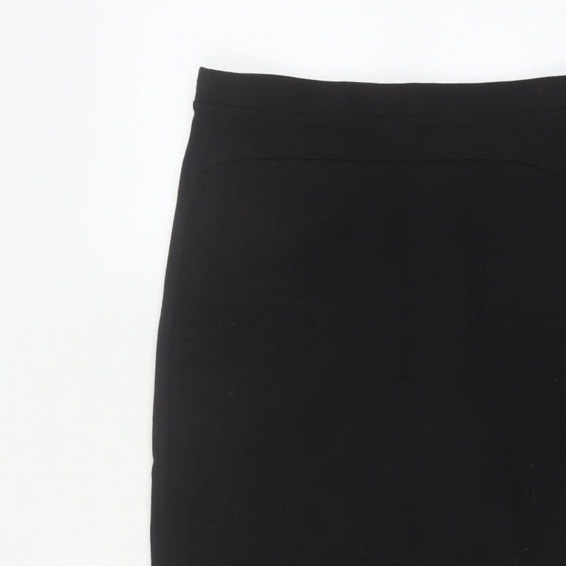 Marks and Spencer Women Black UK 12 Pencil Knee Length Stretch Skirt