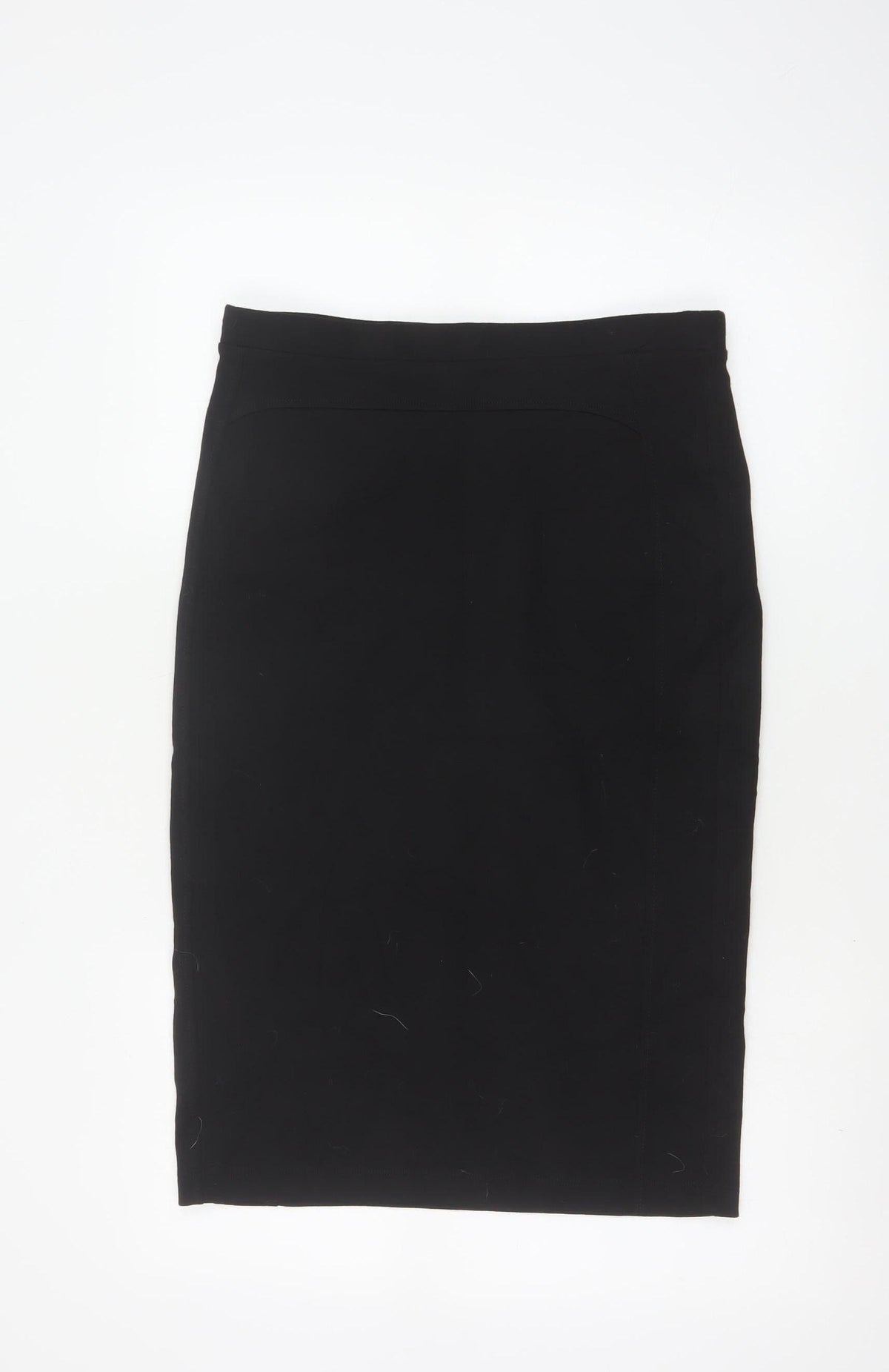 Marks and Spencer Women Black UK 12 Pencil Knee Length Stretch Skirt