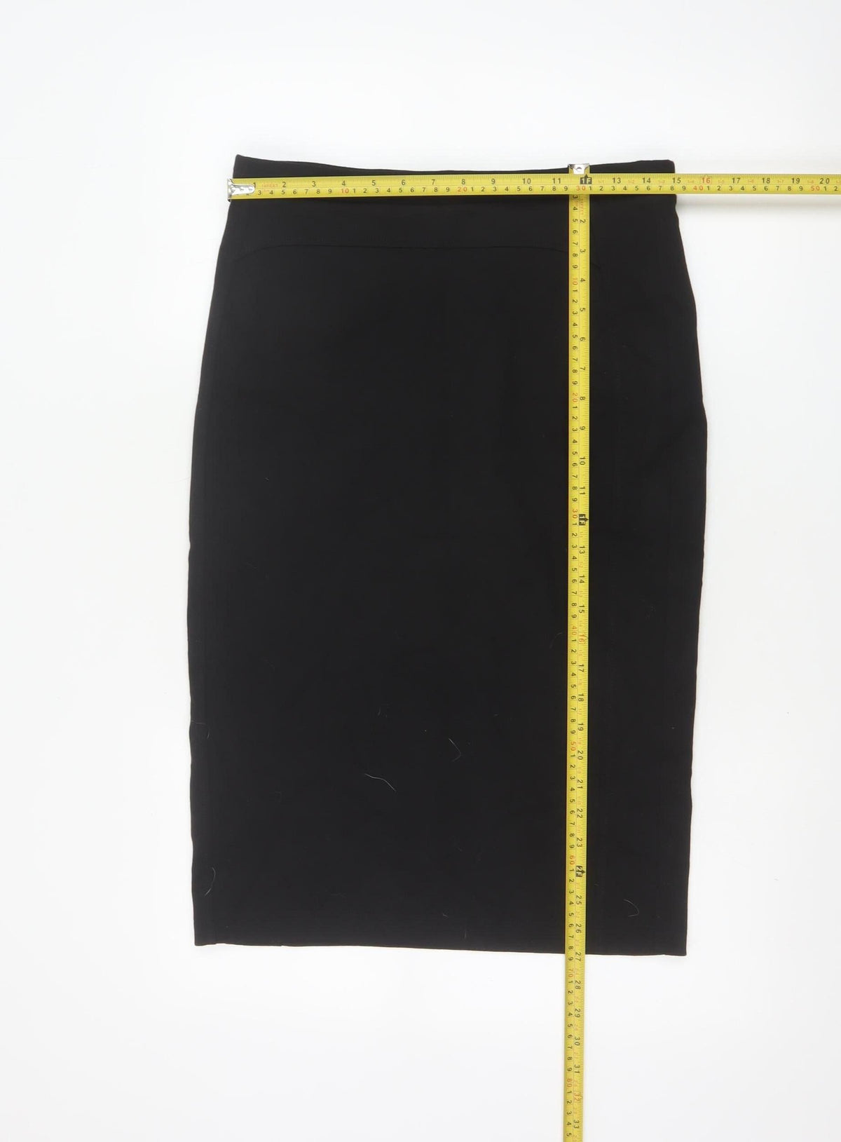 Marks and Spencer Women Black UK 12 Pencil Knee Length Stretch Skirt