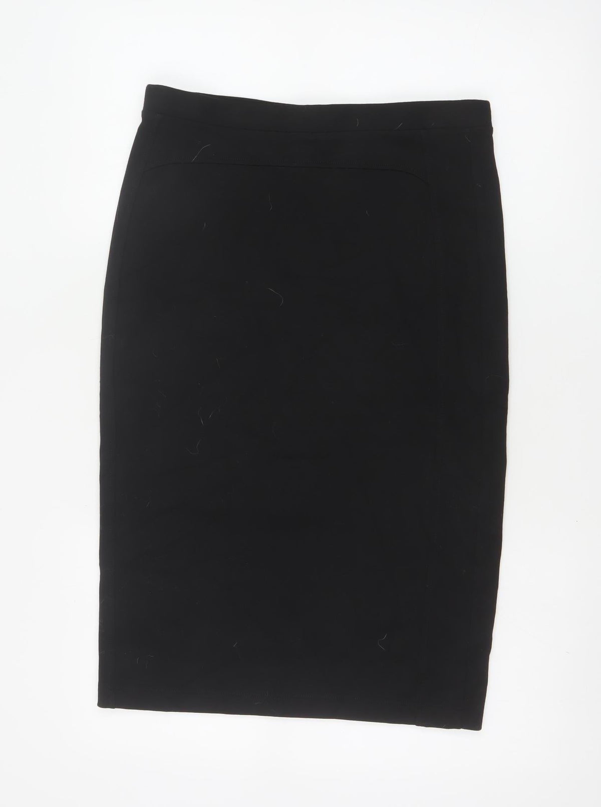 Marks and Spencer Women Black UK 12 Pencil Knee Length Stretch Skirt
