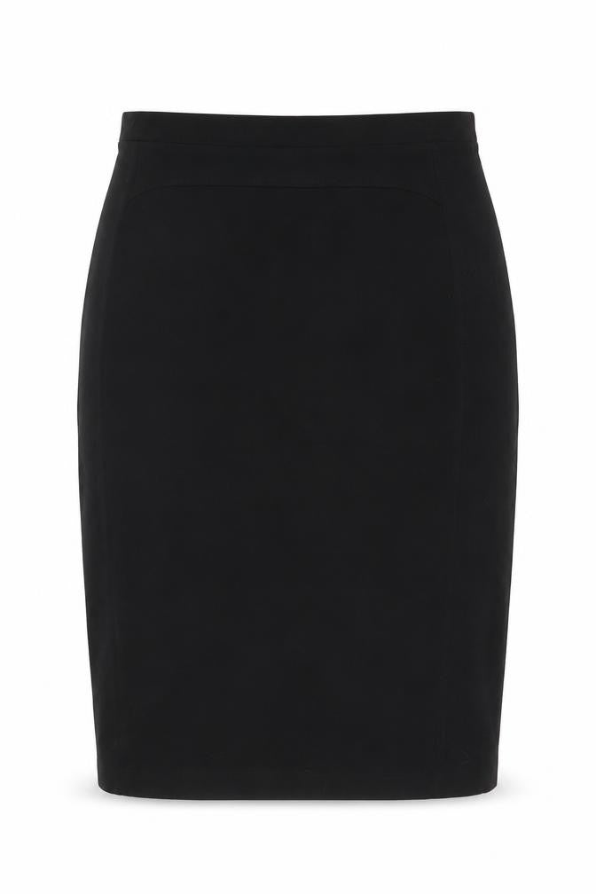 Marks and Spencer Women Black UK 12 Pencil Knee Length Stretch Skirt