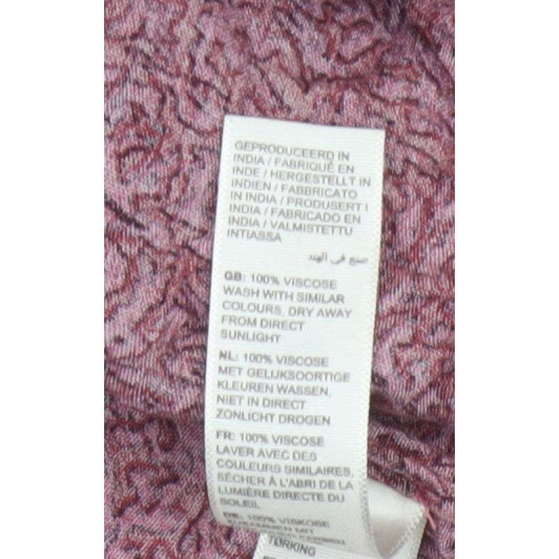 Fat Face Women’s Pink UK 14 Long Sleeve Ruffle V-Neck Viscose Blouse