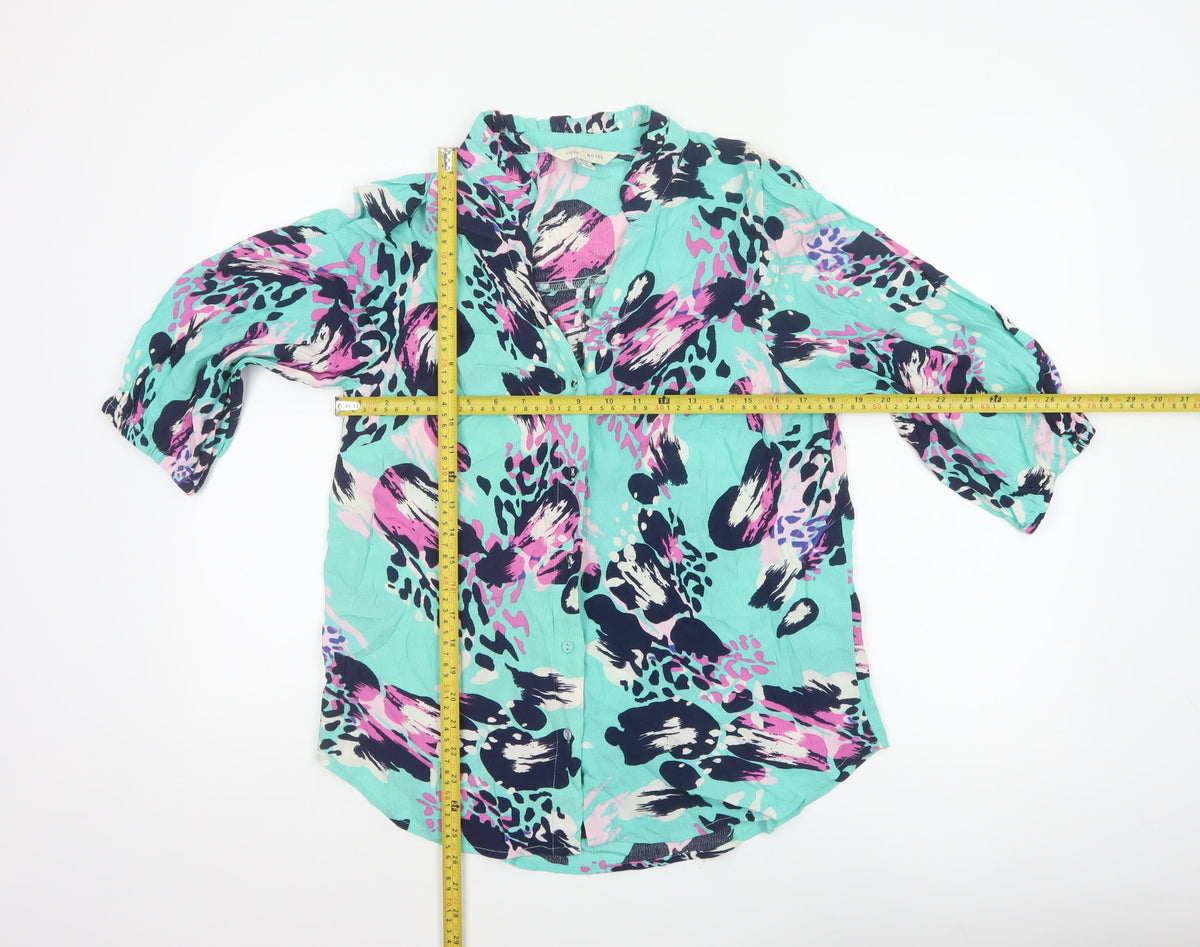 Love & Roses Women Multicoloured UK 12 V-Neck Button-Up Blouse