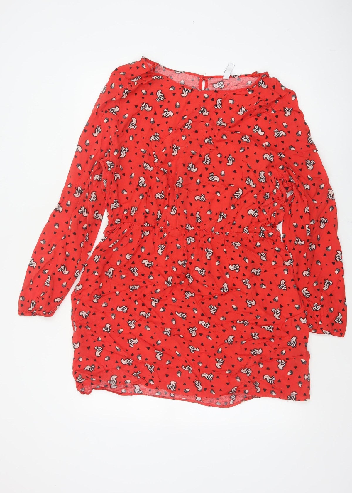 By Henry Holland Women’s Red Squirrel Print A-Line Dress Size 18