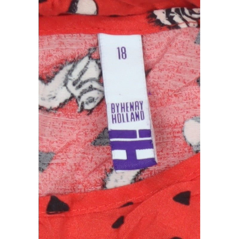 By Henry Holland Women’s Red Squirrel Print A-Line Dress Size 18