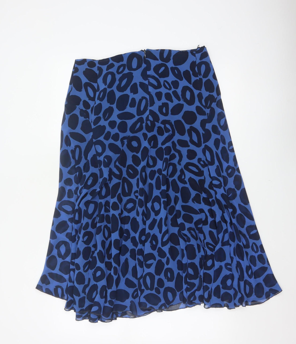 Marks and Spencer Women Blue Leopard Print Flare Long Skirt UK 14