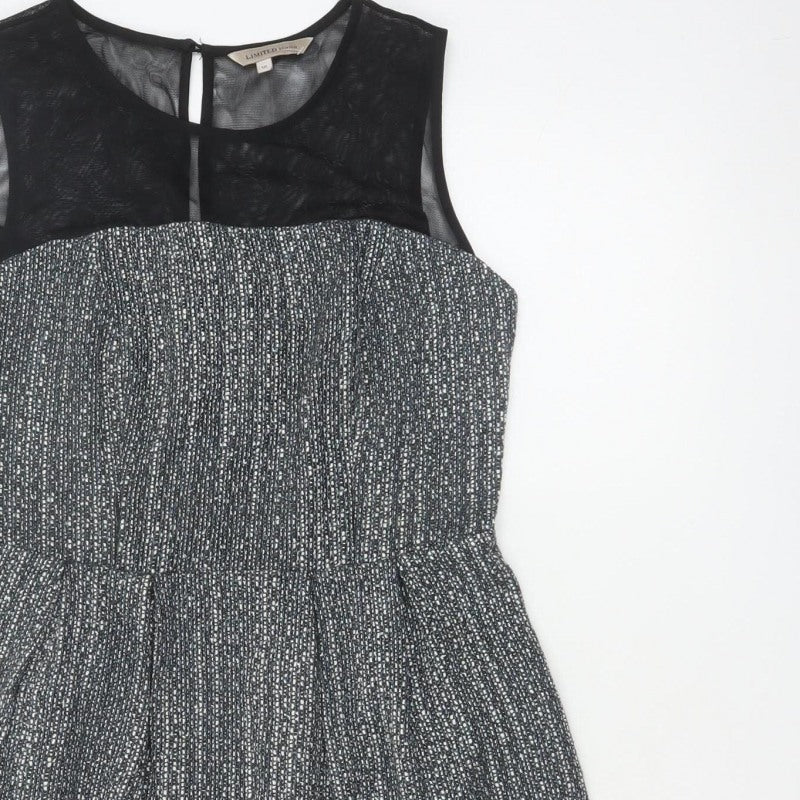 Marks and Spencer Limited Edition Women's Black Grey Fit & Flare Dress 10