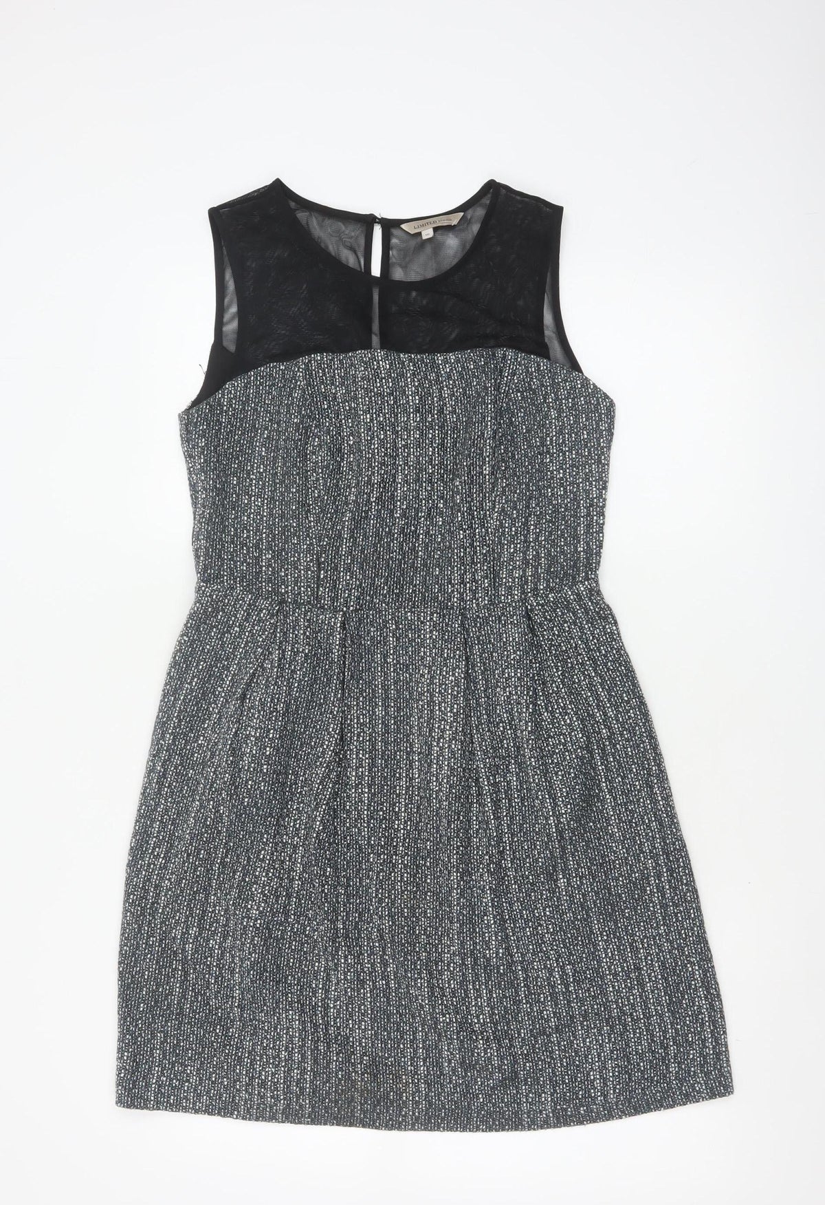 Marks and Spencer Limited Edition Women's Black Grey Fit & Flare Dress 10