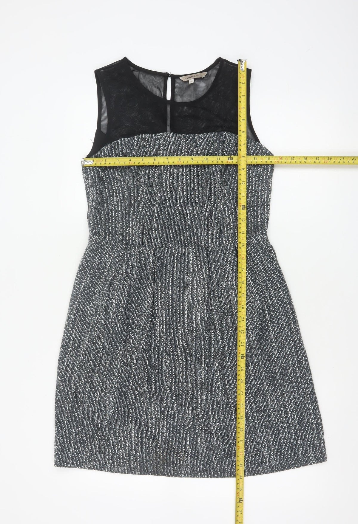 Marks and Spencer Limited Edition Women's Black Grey Fit & Flare Dress 10