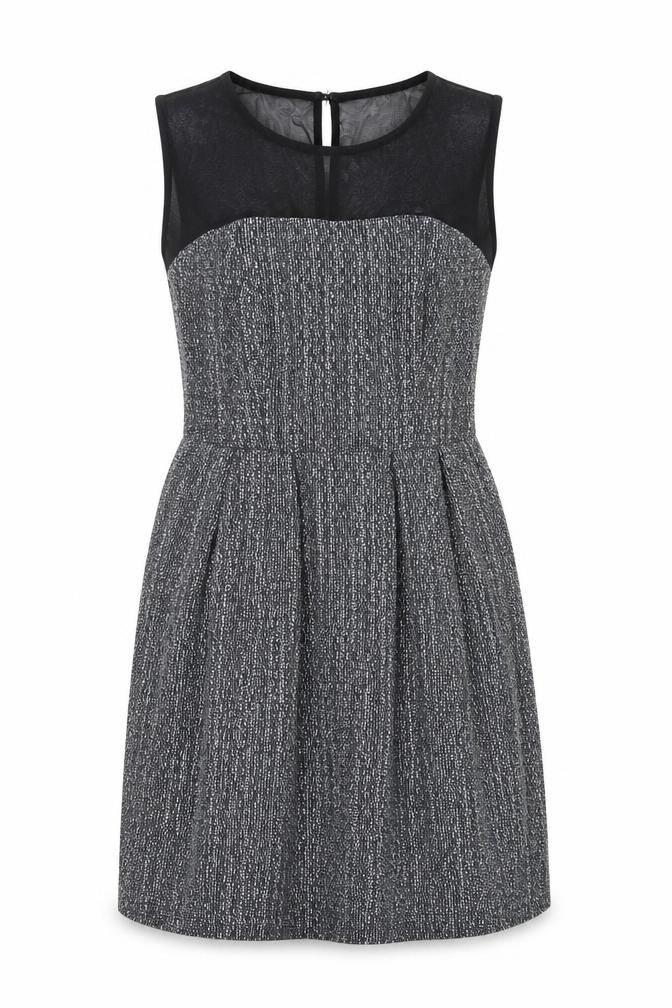 Marks and Spencer Limited Edition Women's Black Grey Fit & Flare Dress 10