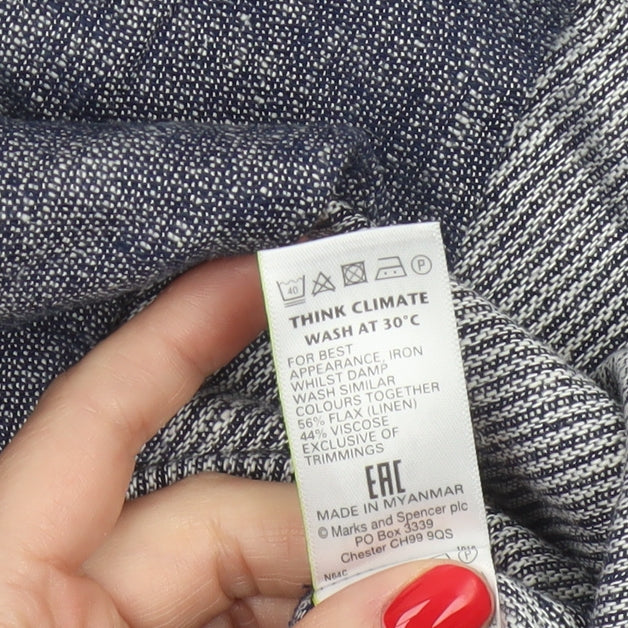 Marks and Spencer Women’s Blue Linen Blend Open Jacket UK 16