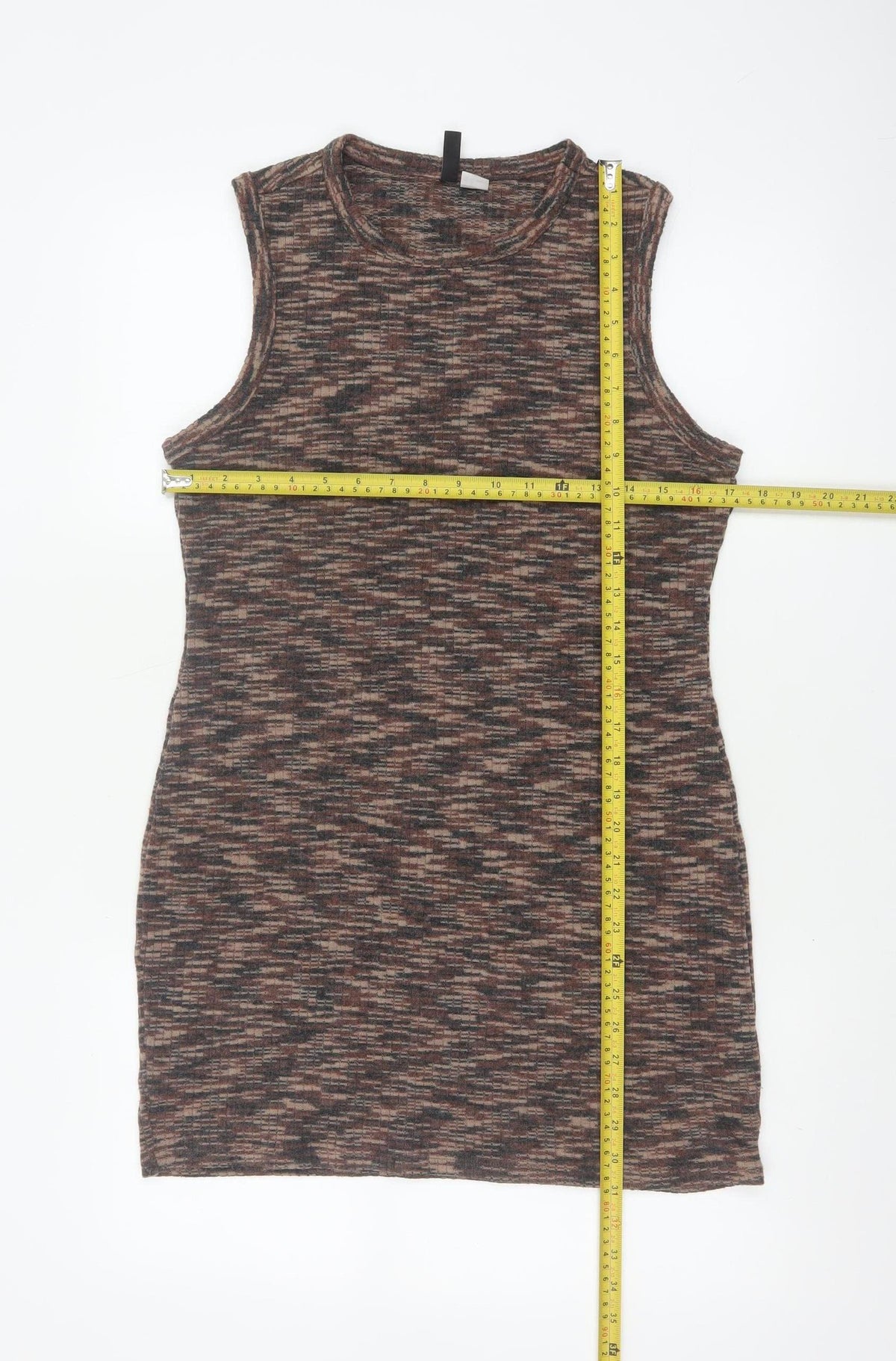H&M Divided Women Brown Multicoloured L Bodycon Mini Knit Dress