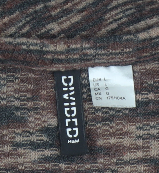 H&M Divided Women Brown Multicoloured L Bodycon Mini Knit Dress