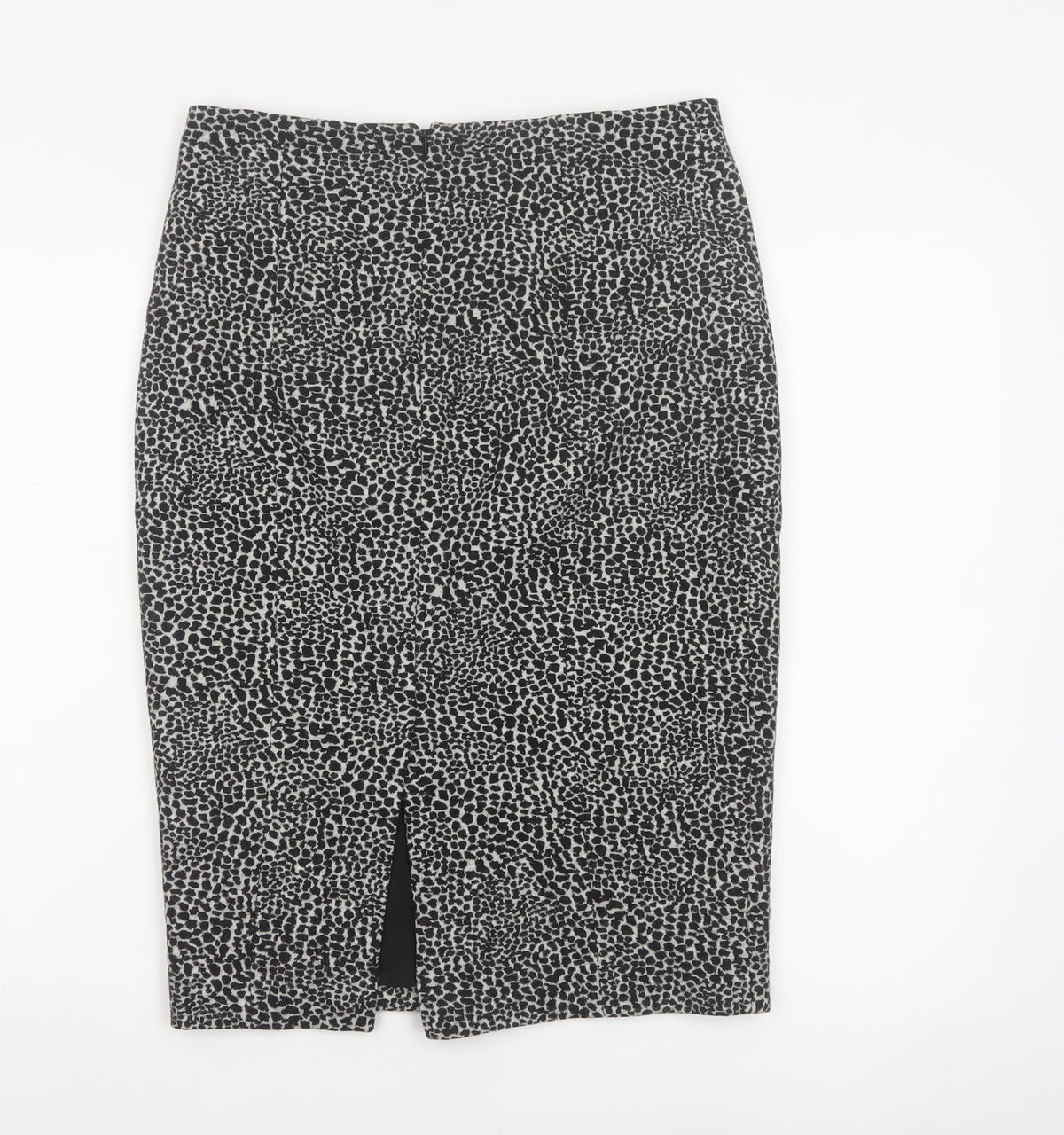 Lobbs London Women Grey Leopard Print Pencil Skirt UK 10 Knee Length