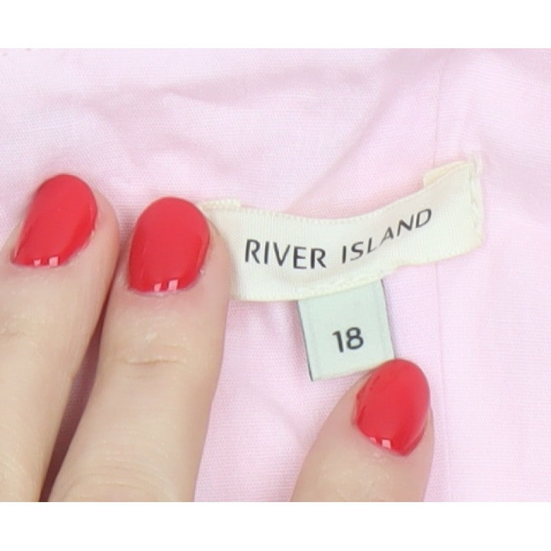 River Island Women Pink Size 18 Peplum Pencil Dress Cut Out