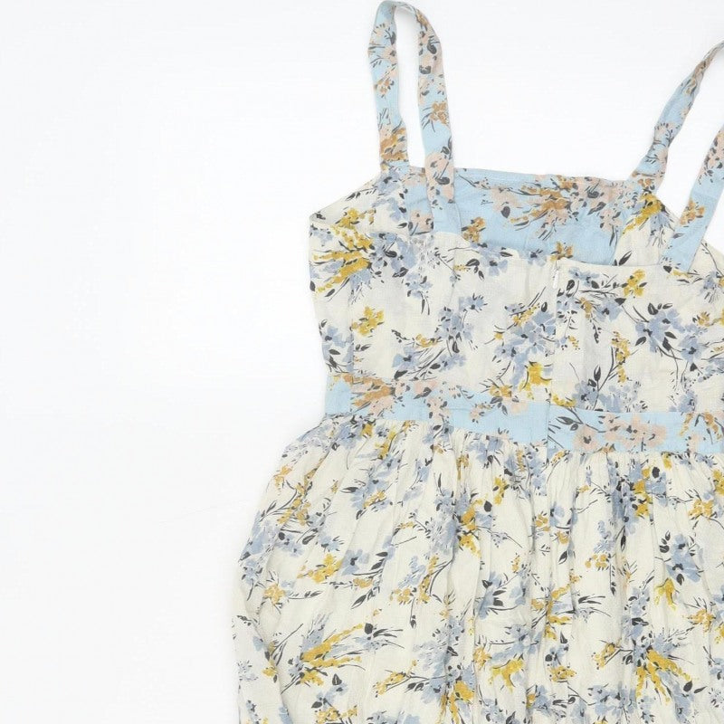 Miss Selfridge Women Blue Floral Fit & Flare Petite UK 8 Dress