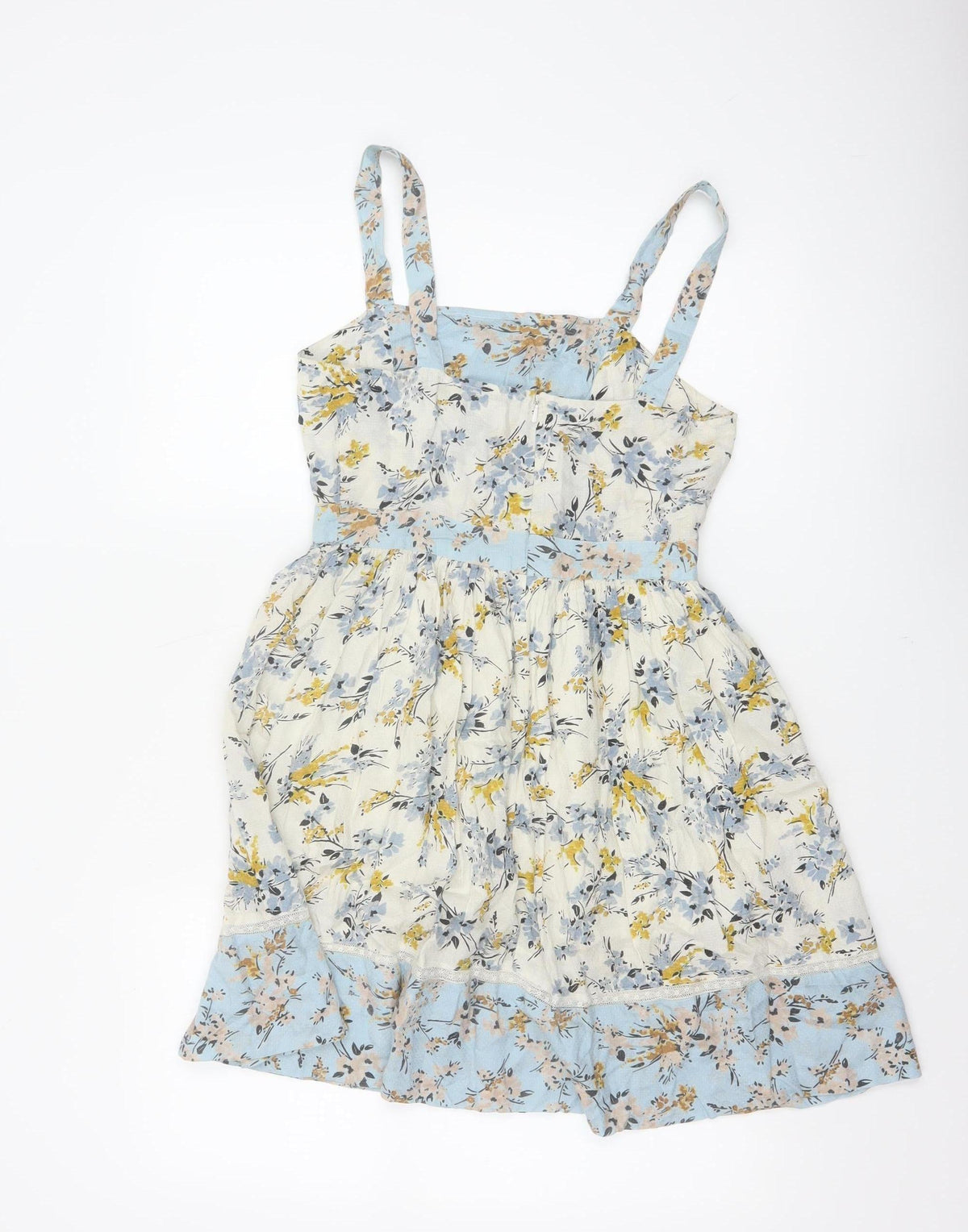 Miss Selfridge Women Blue Floral Fit & Flare Petite UK 8 Dress