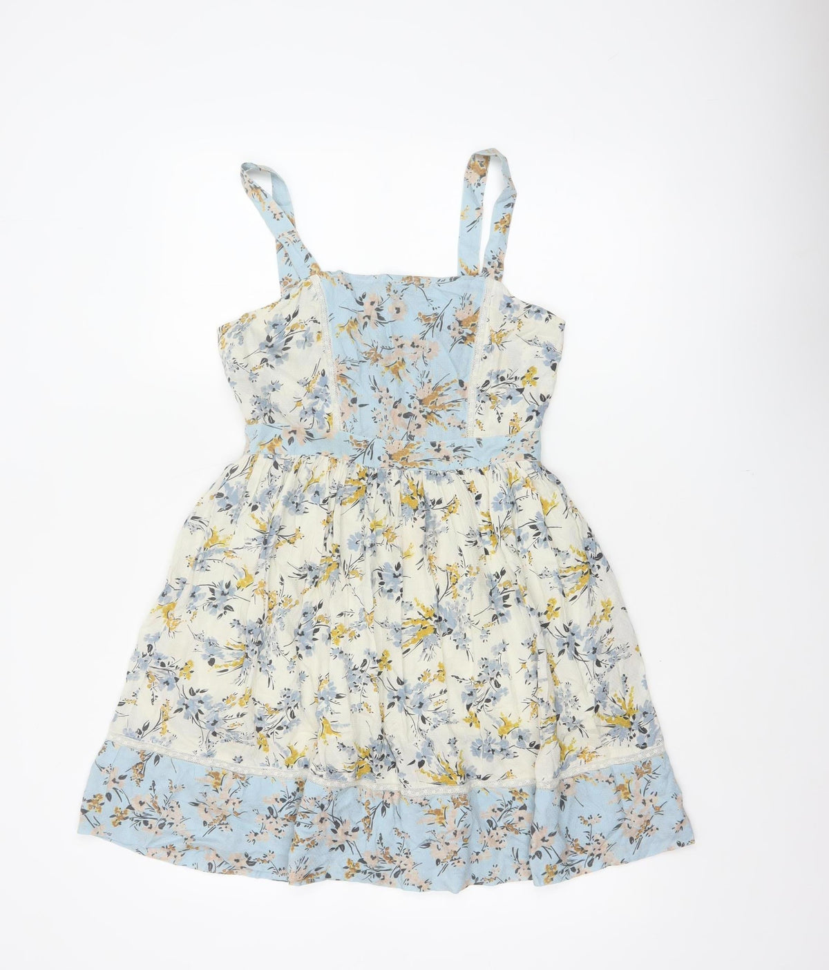 Miss Selfridge Women Blue Floral Fit & Flare Petite UK 8 Dress